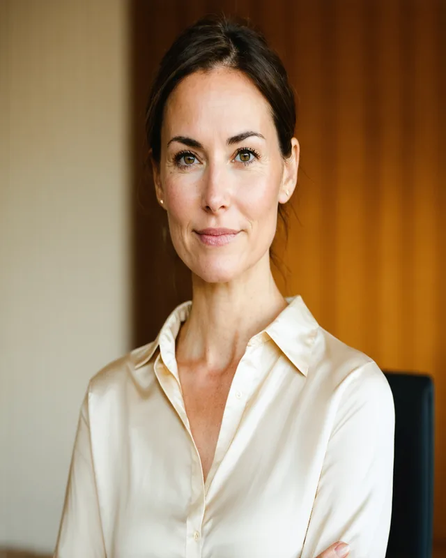 Olivia Bennett, CEO of Contentaxle, headshot in a warm office setting